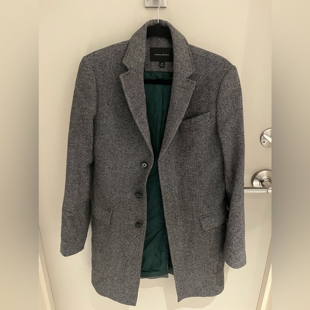 Wool melange “Emmetex” Italian wool Banana Republic top coat size xs 36